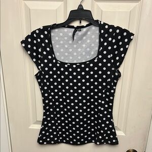 Black and White Polka Dot Women's Top